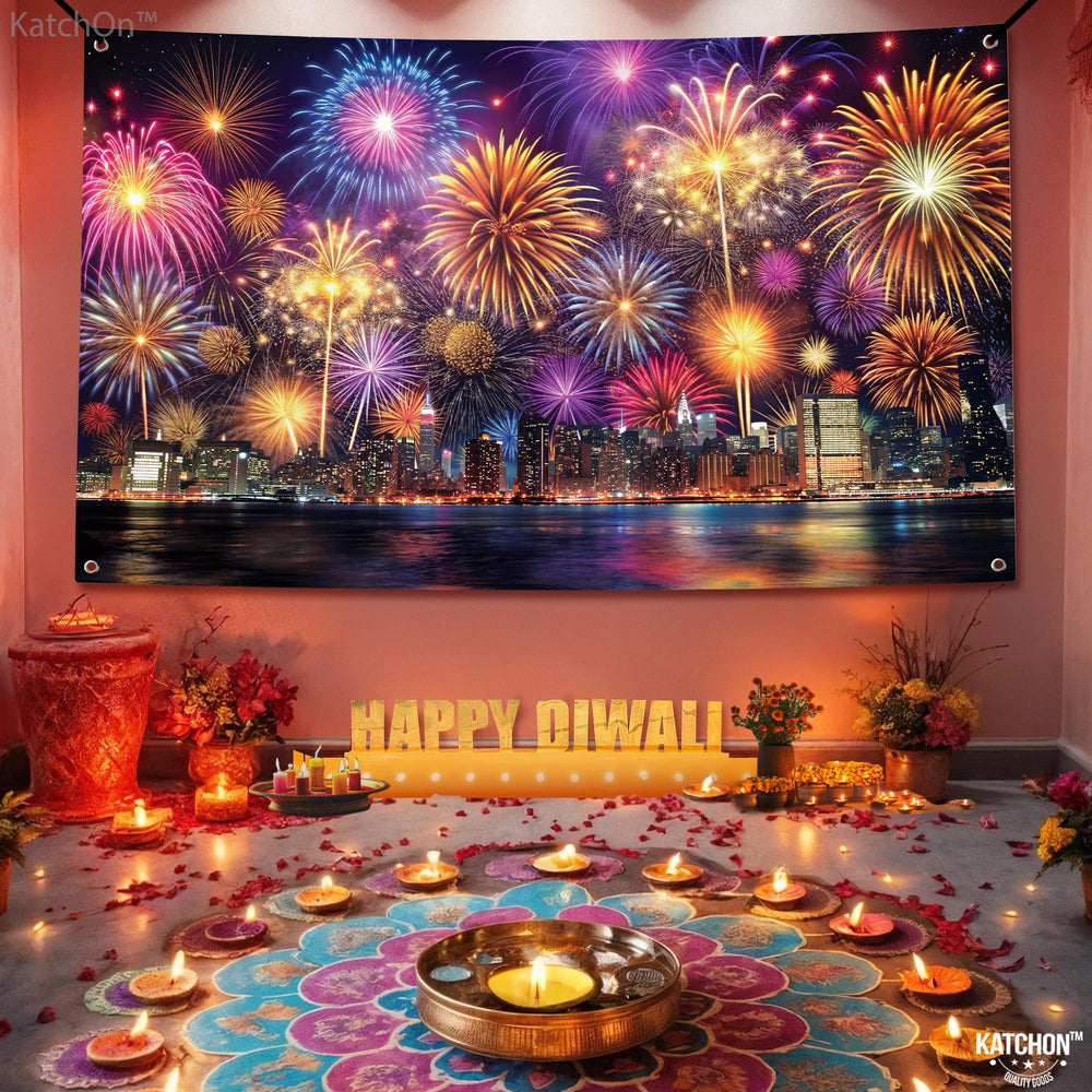 KatchOn black and gold New Year banner, luxurious party backdrop.