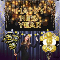 KatchOn complete black gold NYE party setup for quick styling