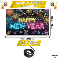 KatchOn disco theme banner adds color to indoor or outdoor NYE celebrations.