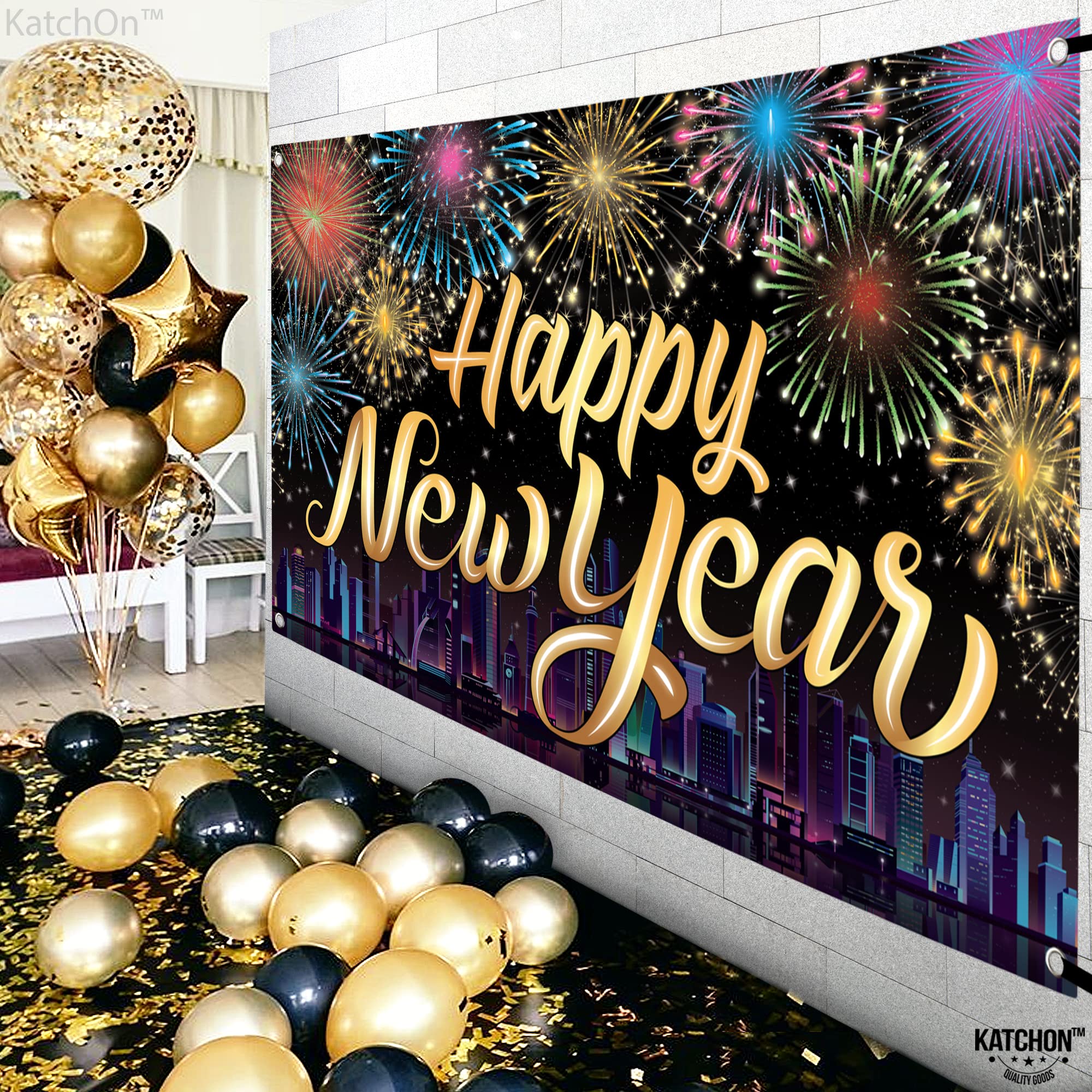 KatchOn reusable decor fabric keeps your NYE setup eco-friendly and visually striking.