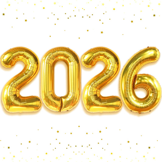 KatchOn giant gold 2026 balloon 42 inch makes a bold New Year centerpiece.