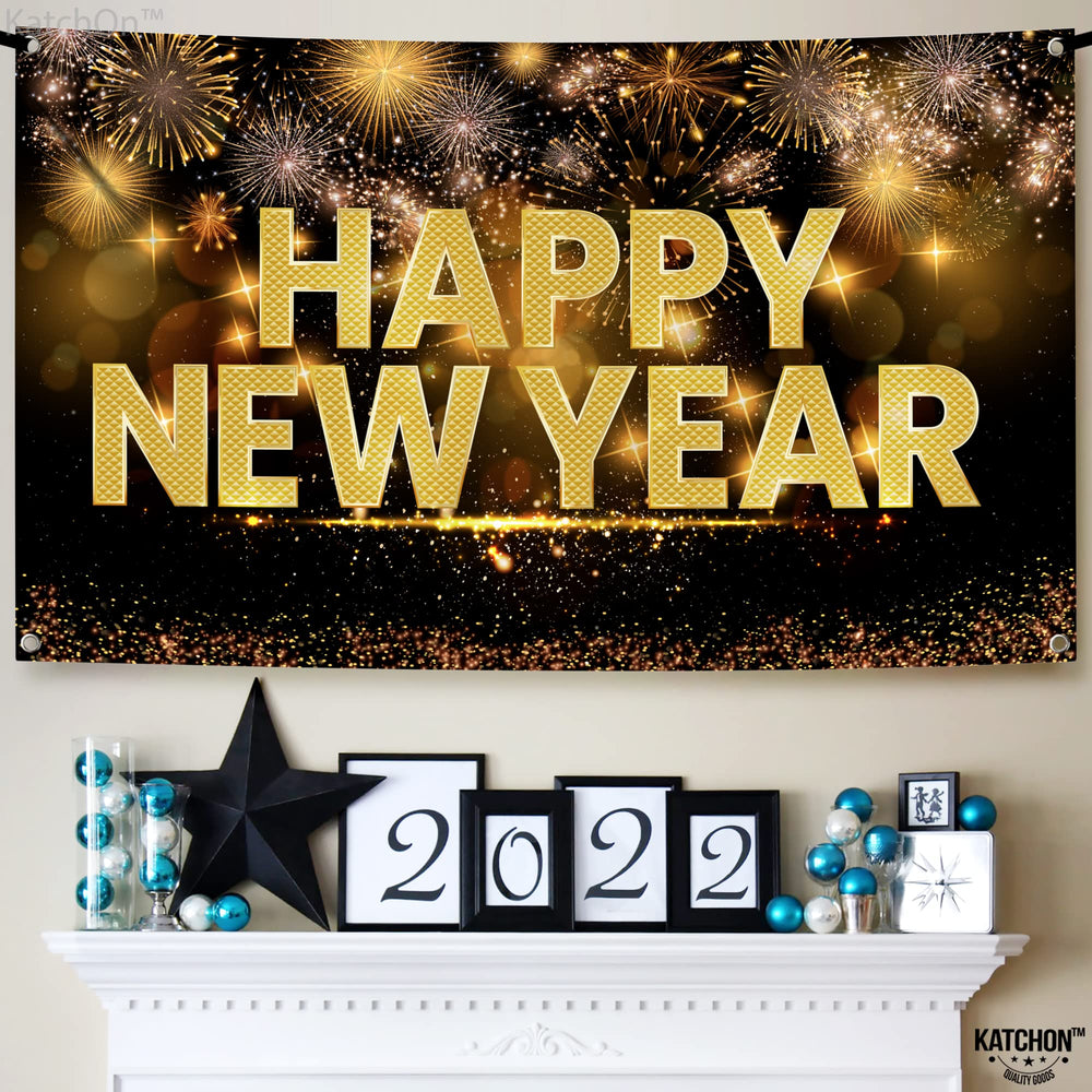 KatchOn glamorous NYE banner creates a striking party focal point.