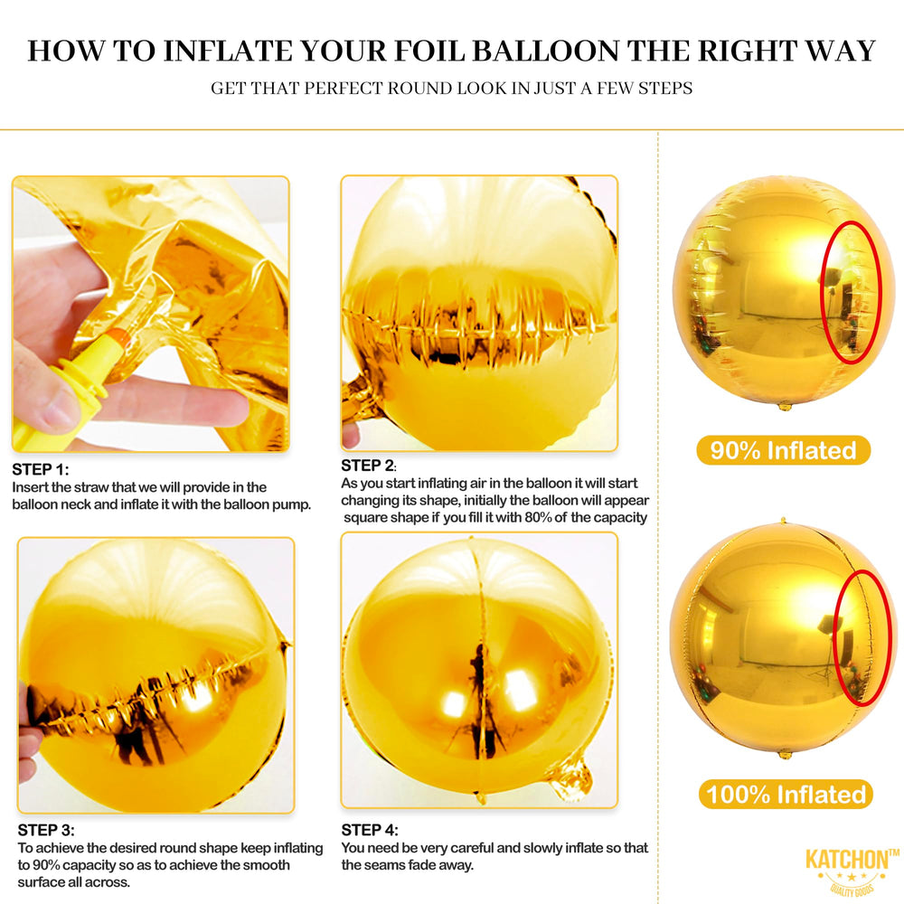 KatchOn gold balloon straw and ribbon included for easy setup.