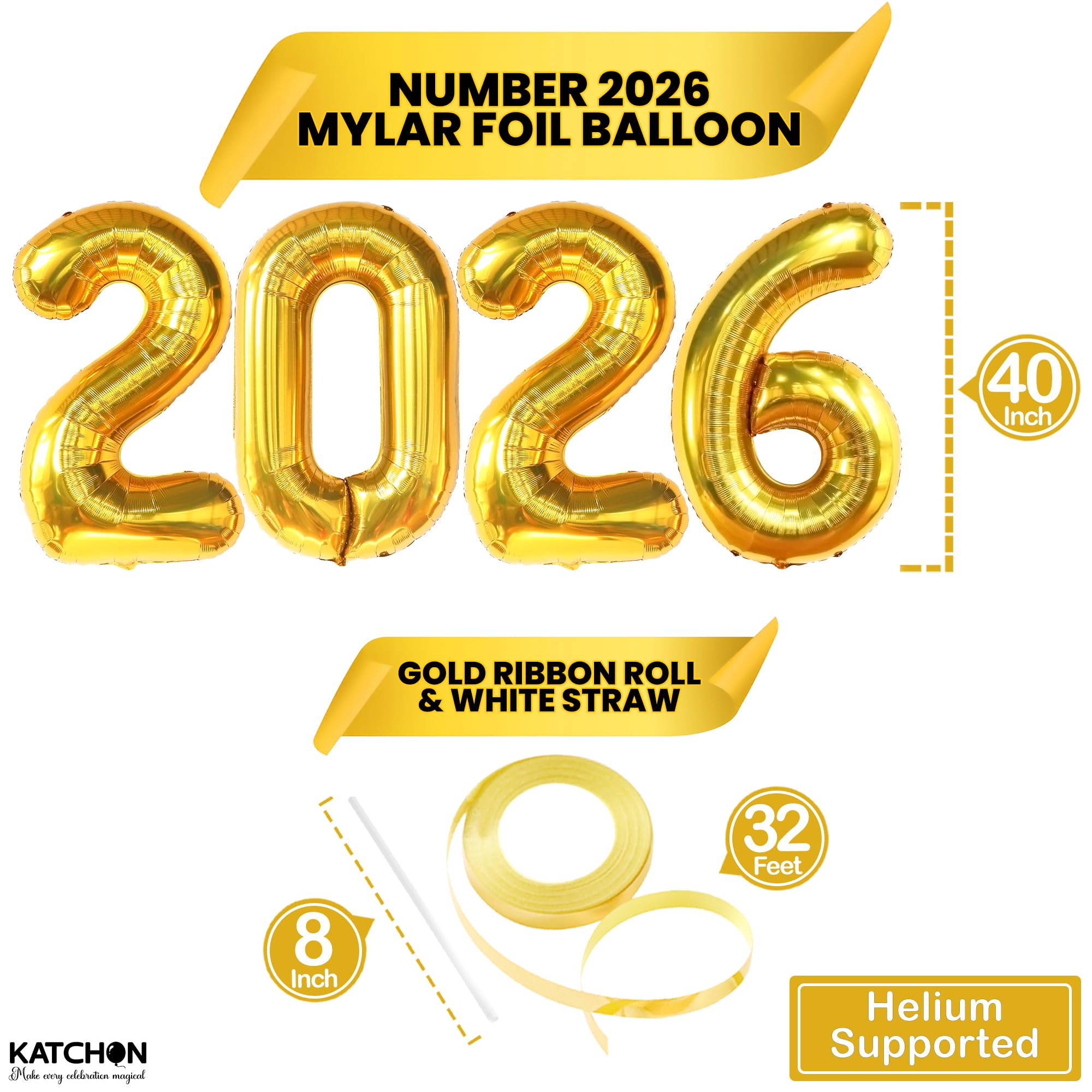 KatchOn gold foil letters for Happy New Year banner