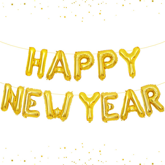 KatchOn gold happy new year balloons 16 inch shimmering finish for glamorous NYE photos