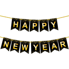 KatchOn Gold Happy New Year banner 10ft hangs for instant NYE decor.
