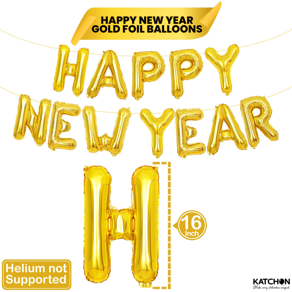 KatchOn NYE banner 2026 in gold creates elegant photo backdrops