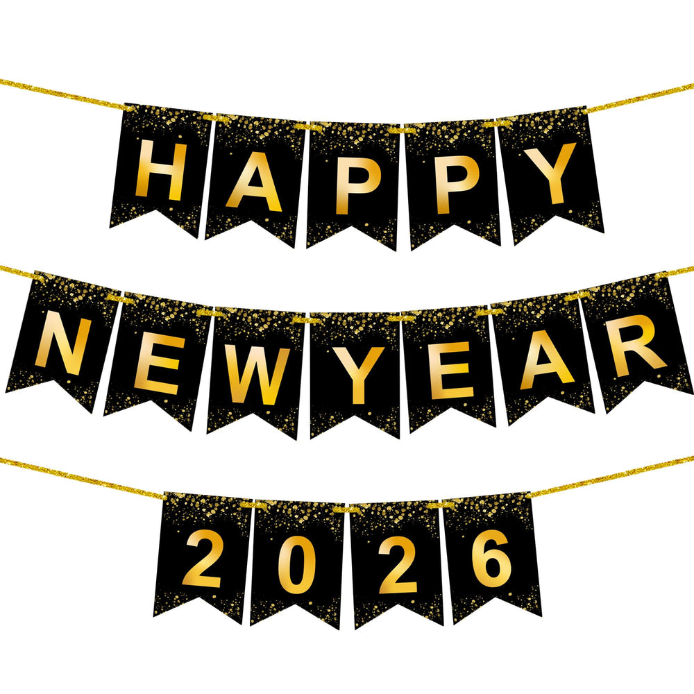 KatchOn Happy New Year 10ft banner wide display for NYE backdrop.