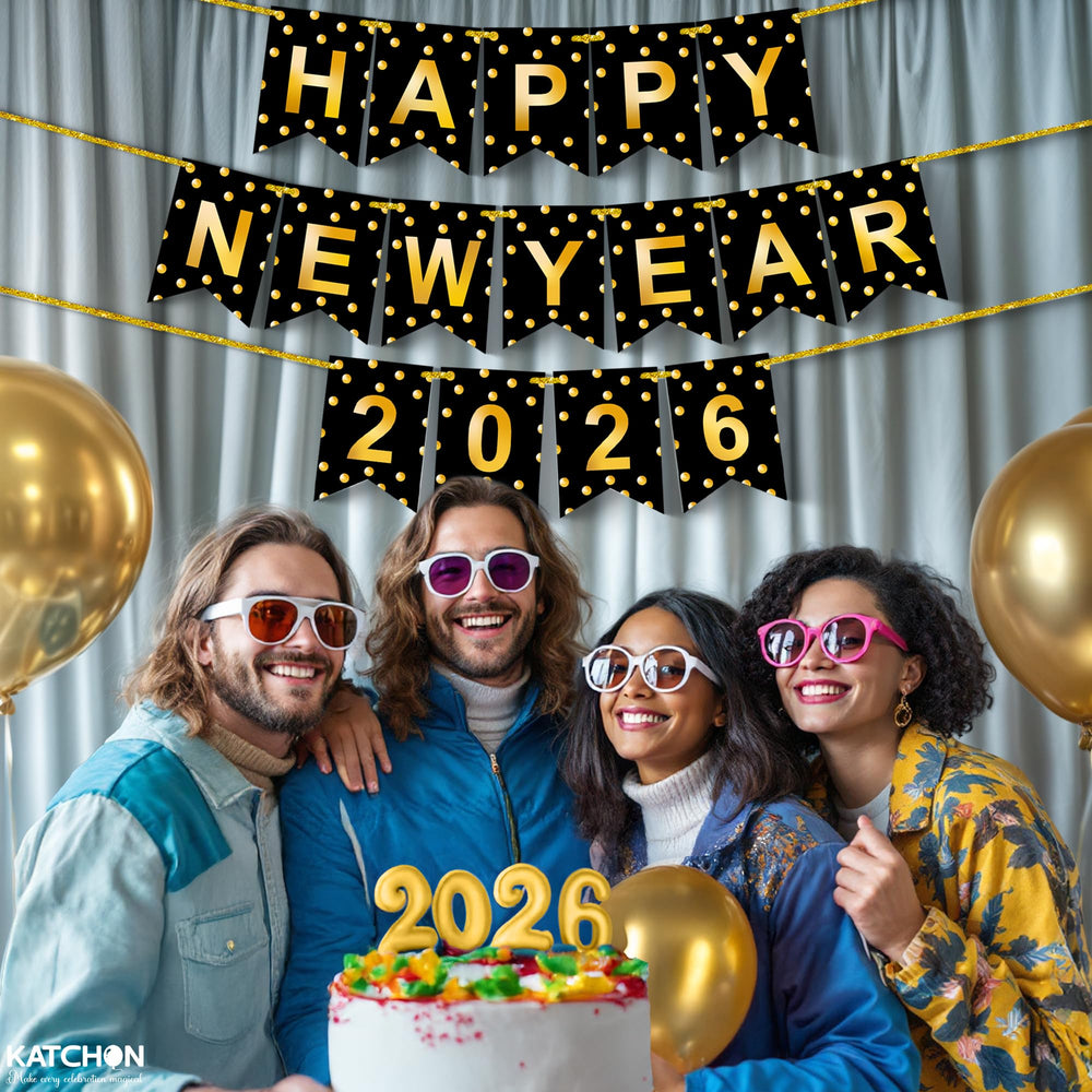 KatchOn 2026 door banner delivers inviting NYE welcome.