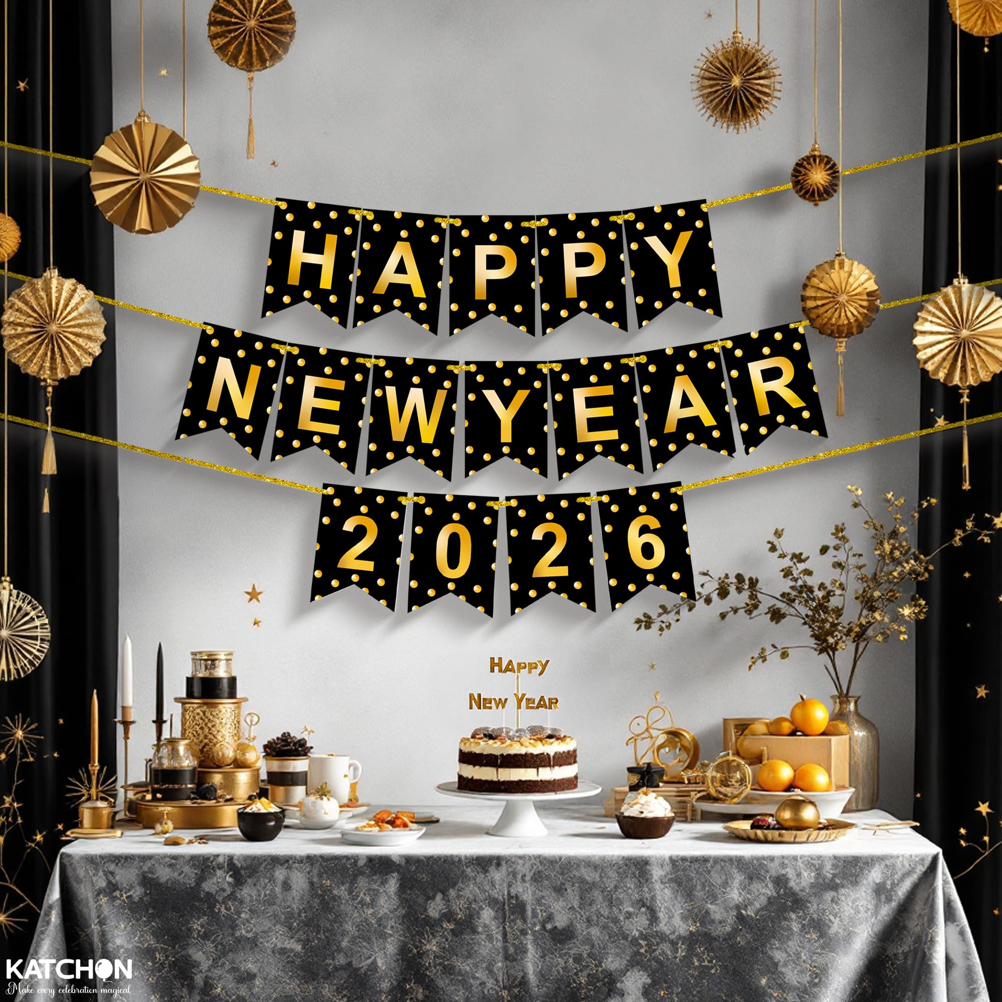 KatchOn 2026 wall display banner provides versatile NYE backdrop.
