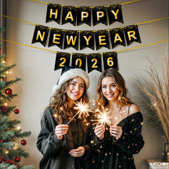 KatchOn Happy New Year banner backdrop for photo-worthy NYE moments.