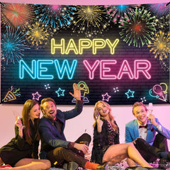 KatchOn Happy New Year banner offers a glamorous backdrop for photos.