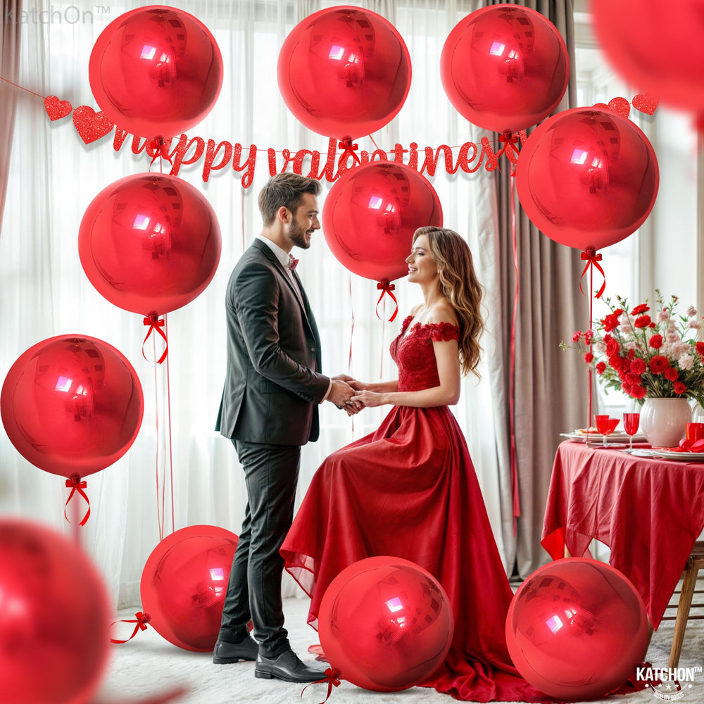 KatchOn helium-supported red balloon durable foil for reusable wedding decor