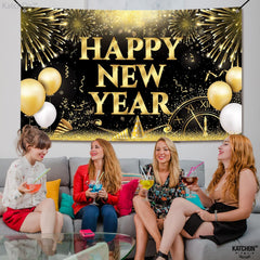 KatchOn indoor outdoor suitable banner for versatile NYE decorations.
