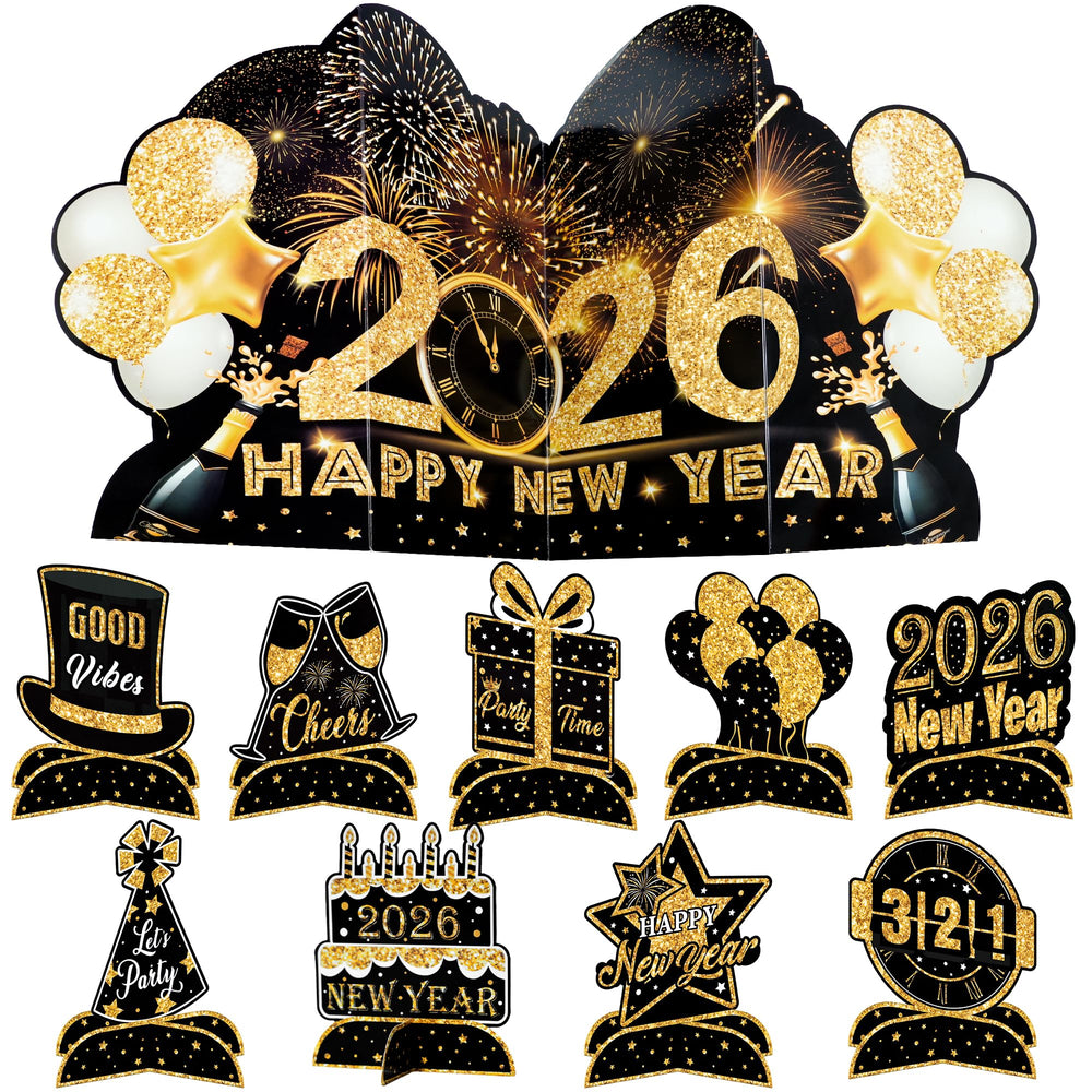 KatchOn NYE centerpiece pack with glitter honeycombs for festive table decor