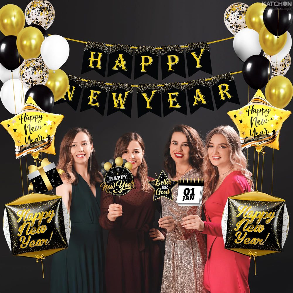 KatchOn New Year's Eve backdrop creates a vivid photo backdrop.
