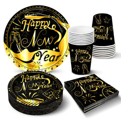 KatchOn New Years Eve plates 9-inch set for elegant dinner service