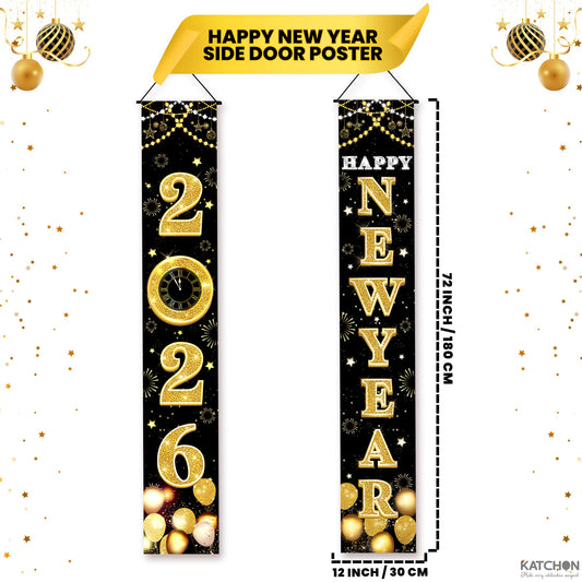 KatchOn Nye banner black gold 2026 door, ideal for entryway ambience.