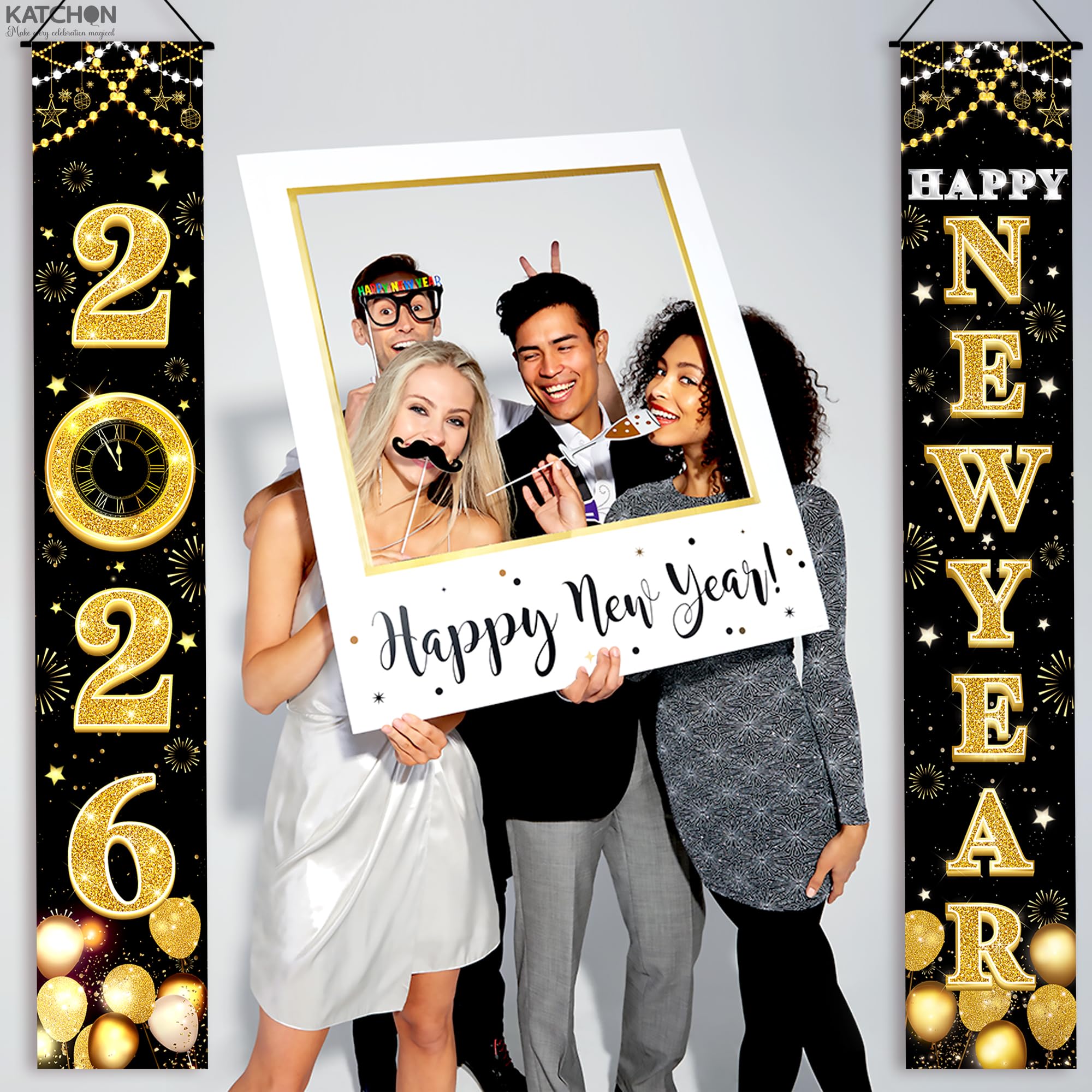 KatchOn 72x12 Nye banner adds luxurious ambiance to any entrance.