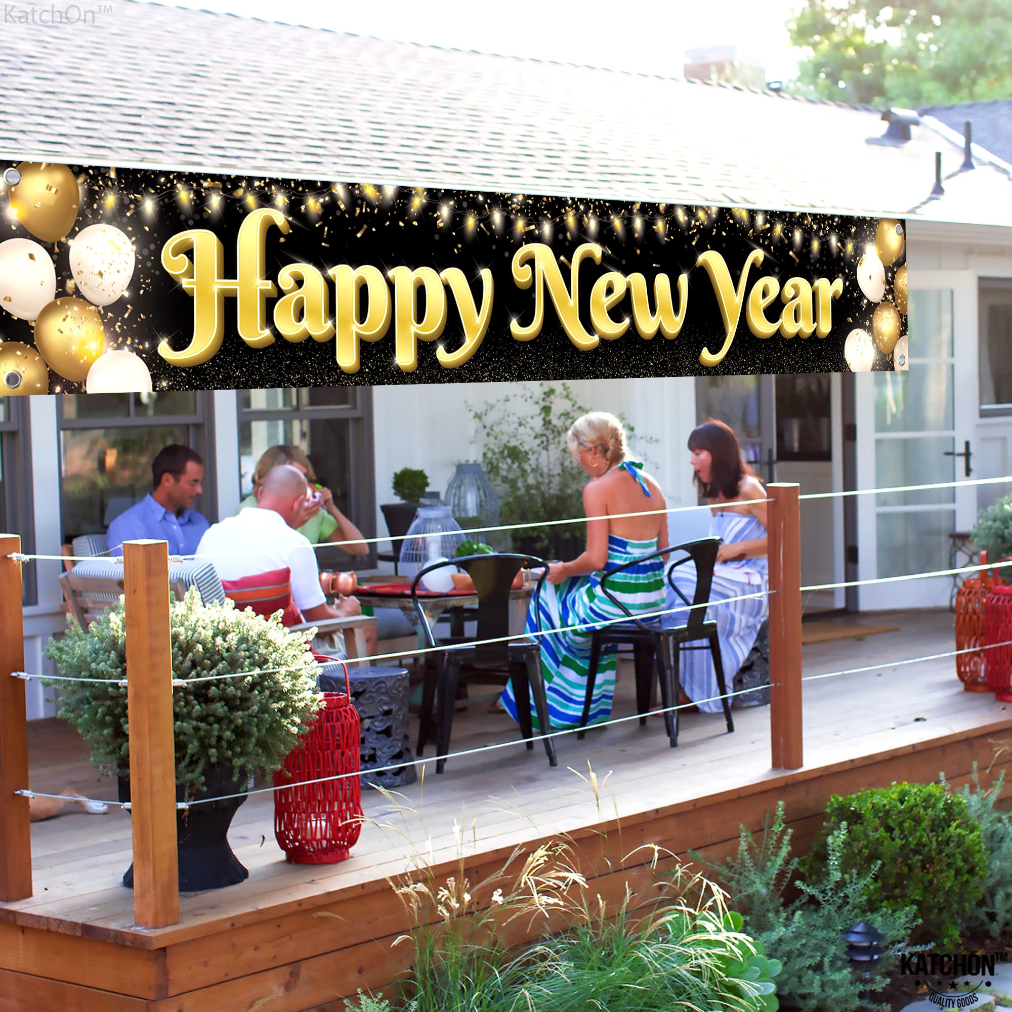 KatchOn nye photo backdrop banner for party selfies.