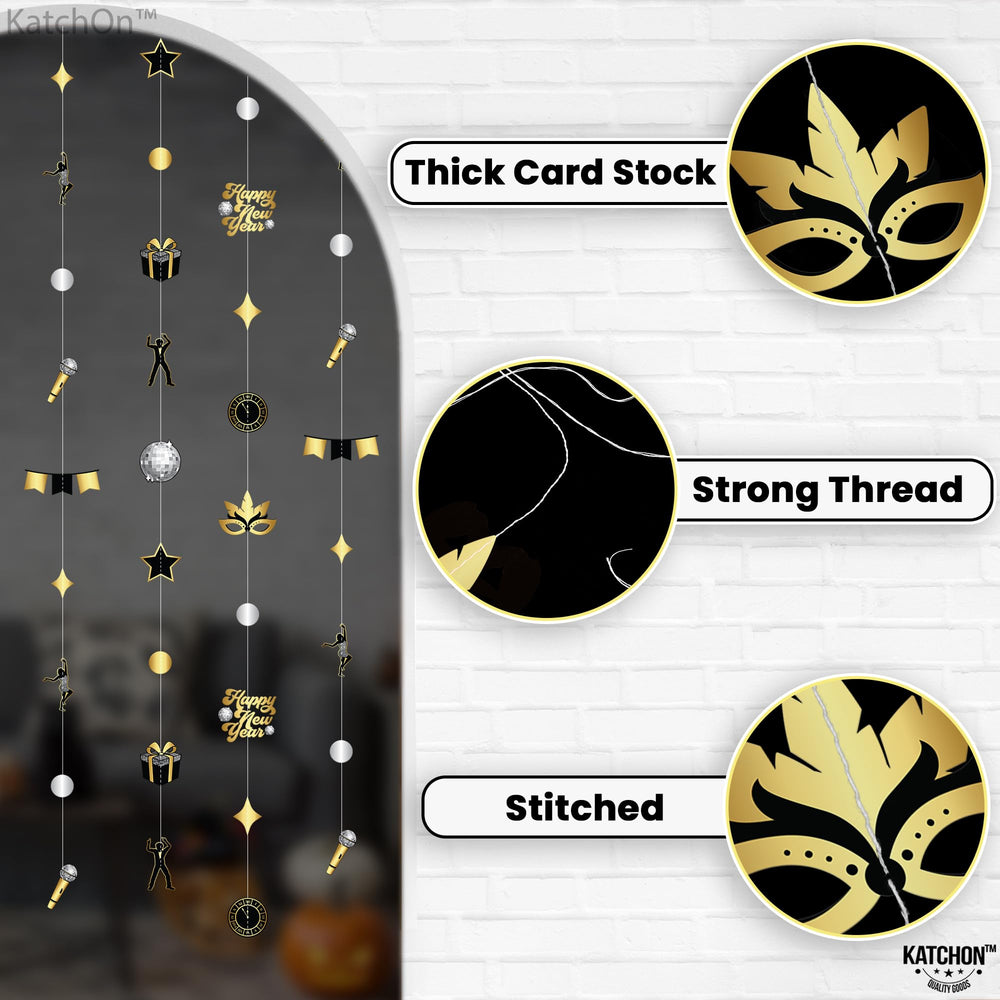 KatchOn pre-strung hanging décor streamlines NYE decorating in homes or offices