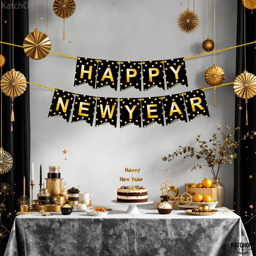 KatchOn reusable banner for durable NYE decor.