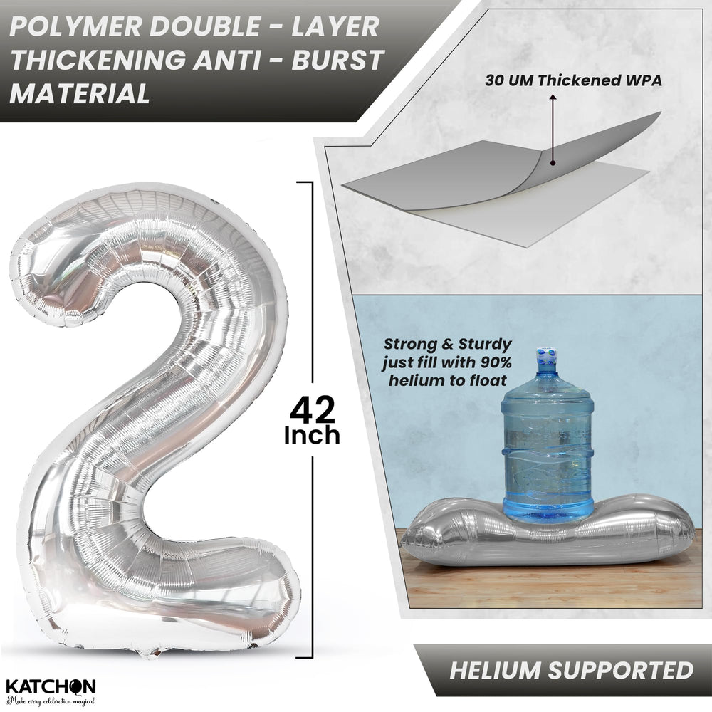 KatchOn silver foil 2026 balloon with mirror-like surface.