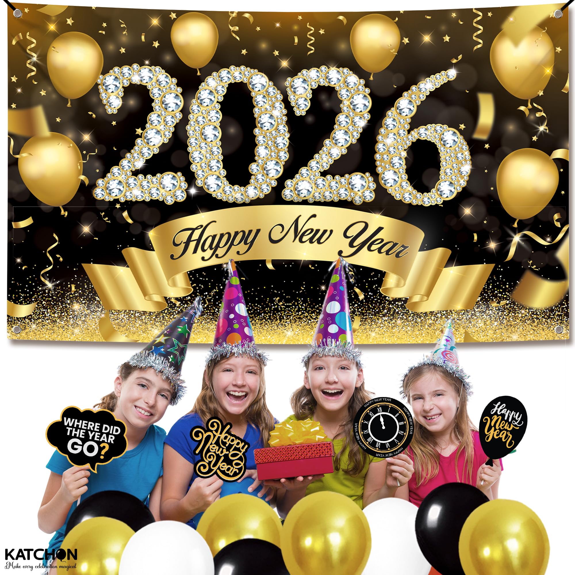 KatchOn sturdy cloth banner designed for indoor and outdoor NYE celebrations.