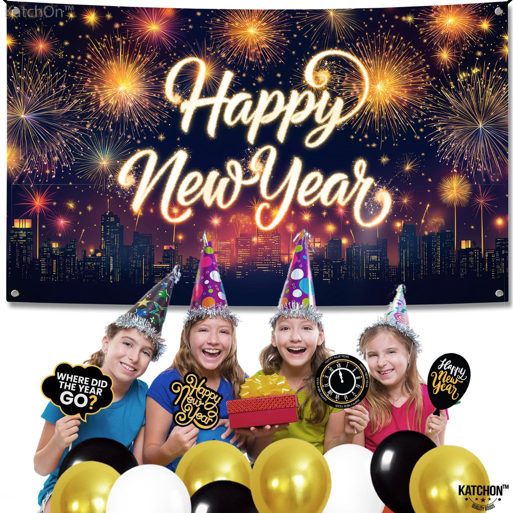 KatchOn banner provides vibrant NYE backdrop for photos and memories.