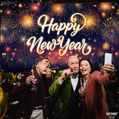 KatchOn neon glow banner enhances 2026 NYE ambience.