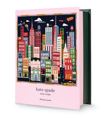 Kate Spade New York 500-piece puzzle shows a colorful Manhattan skyline for immersive play.