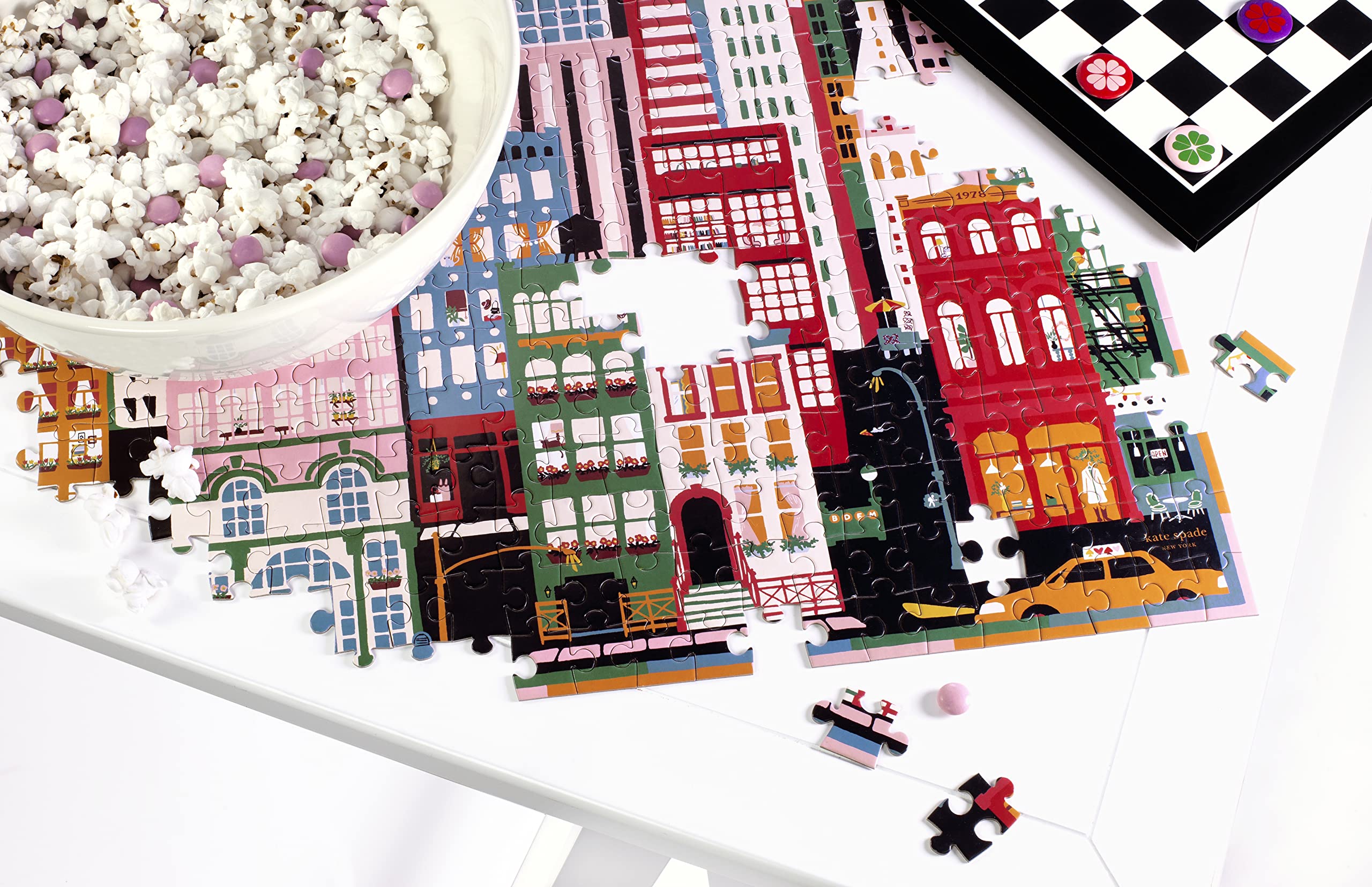 Pieces made from sturdy cardboard with smooth edges for durable interlocking.