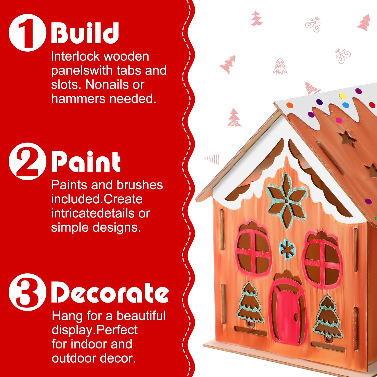 Kathfly build-your-own gingerbread house kit for family crafting time.