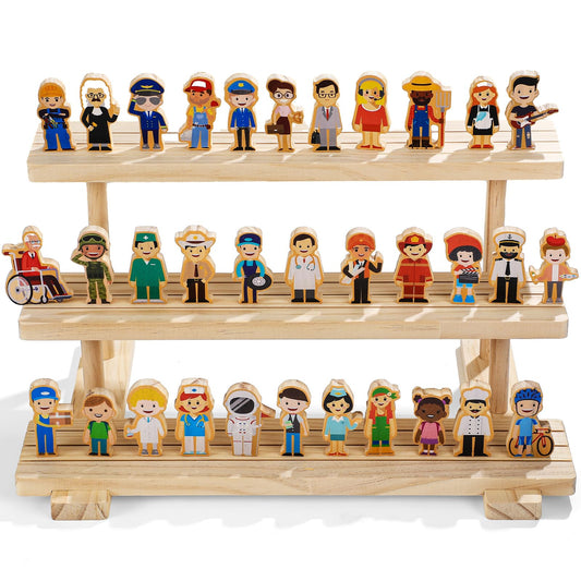 Kathfly community helpers figures closeup showcasing diverse professions for inclusive play