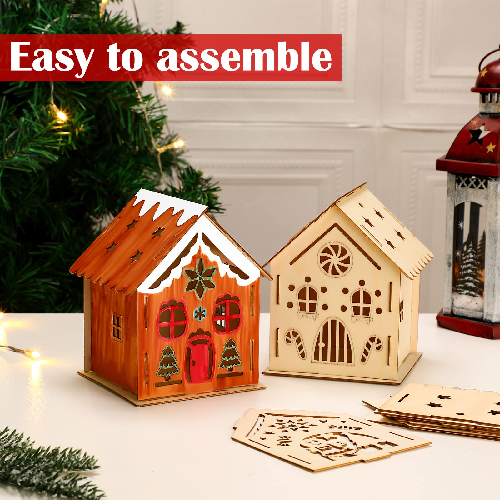Kathfly gingerbread houses ready to hang as festive tree ornaments.