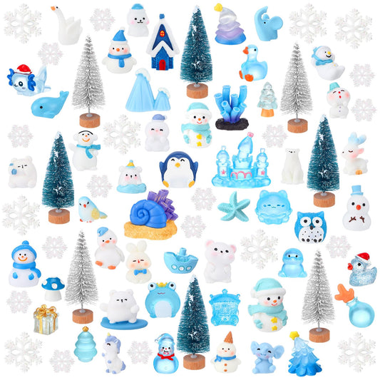 Kathfly winter miniature Christmas tree figure for festive table decor and DIY crafts.