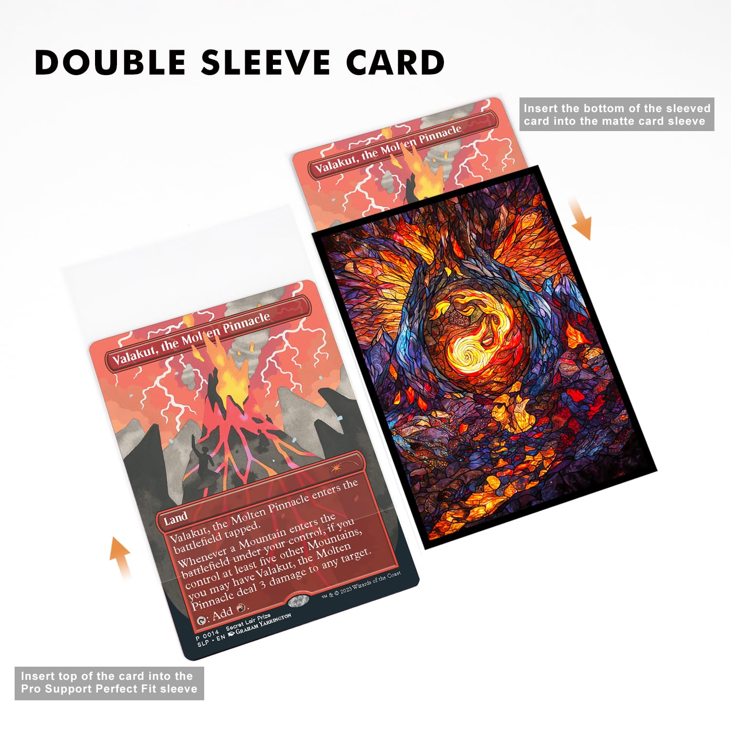 Katomula 66x92mm standard-size card sleeve fits MTG cards.
