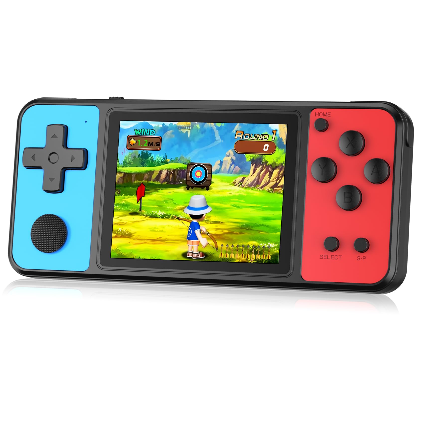KAVOYI 32bit handheld front view showing compact retro design for on-the-go play