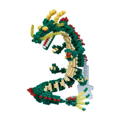 KAWADA Nanoblock Dragon Renewal in detailed pose for display