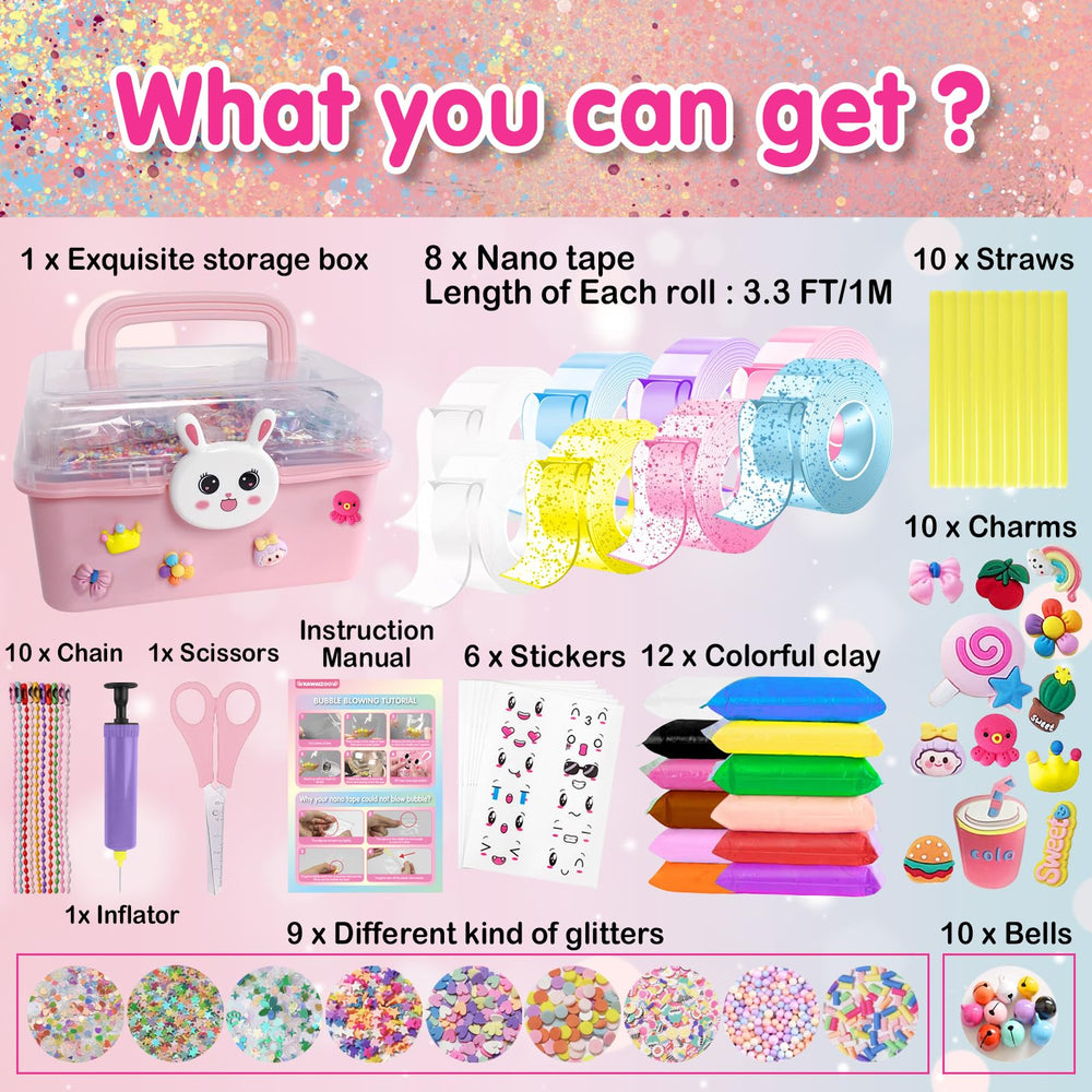 KAWAIZOO nano tape roll colors enables vibrant bubble creations with multiple hues.