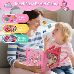KAWITLO Unicorn Learning Board weather icons page boosts cognitive mapping.