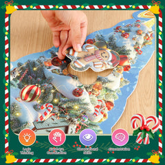 Kawyehu floor puzzle snowman and gingerbread promotes fine motor skills during play.