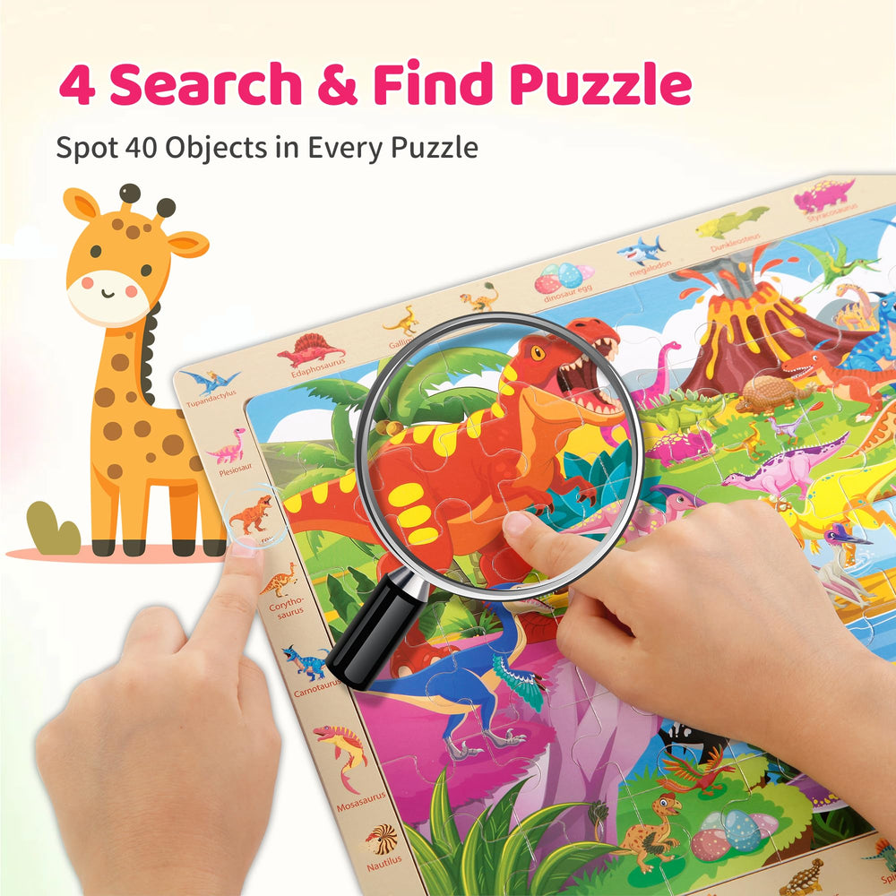 Kawyehu Dinosaur Scene puzzle sparks imaginative play and hand-eye coordination
