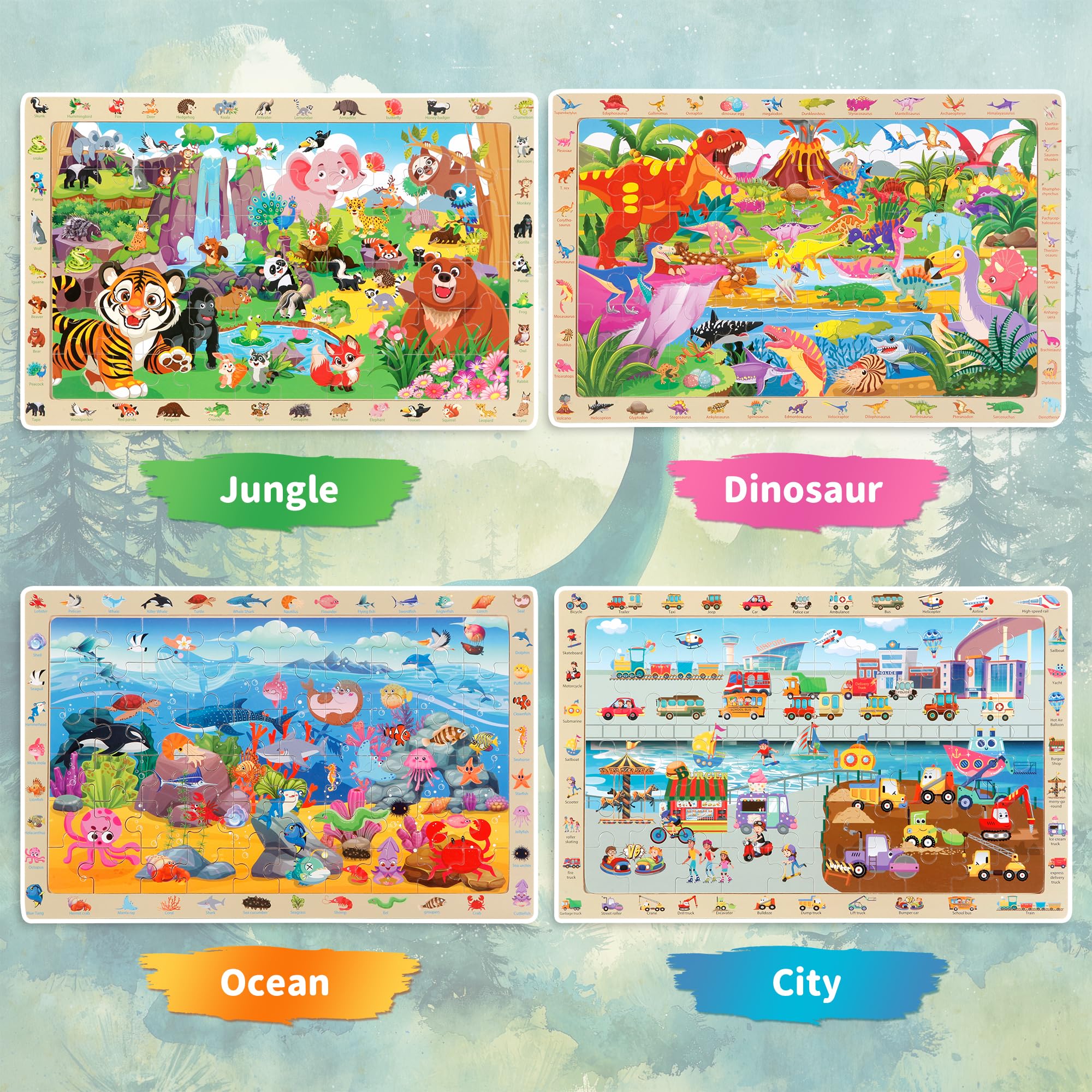 Kawyehu Jungle Scene puzzle supports animal recognition and fine motor skills