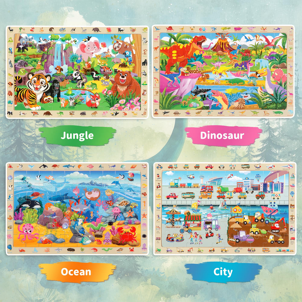 Kawyehu Jungle Scene puzzle supports animal recognition and fine motor skills
