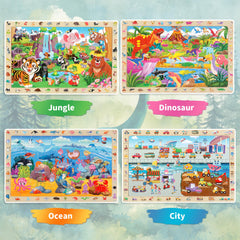 Kawyehu Jungle Scene puzzle supports animal recognition and fine motor skills