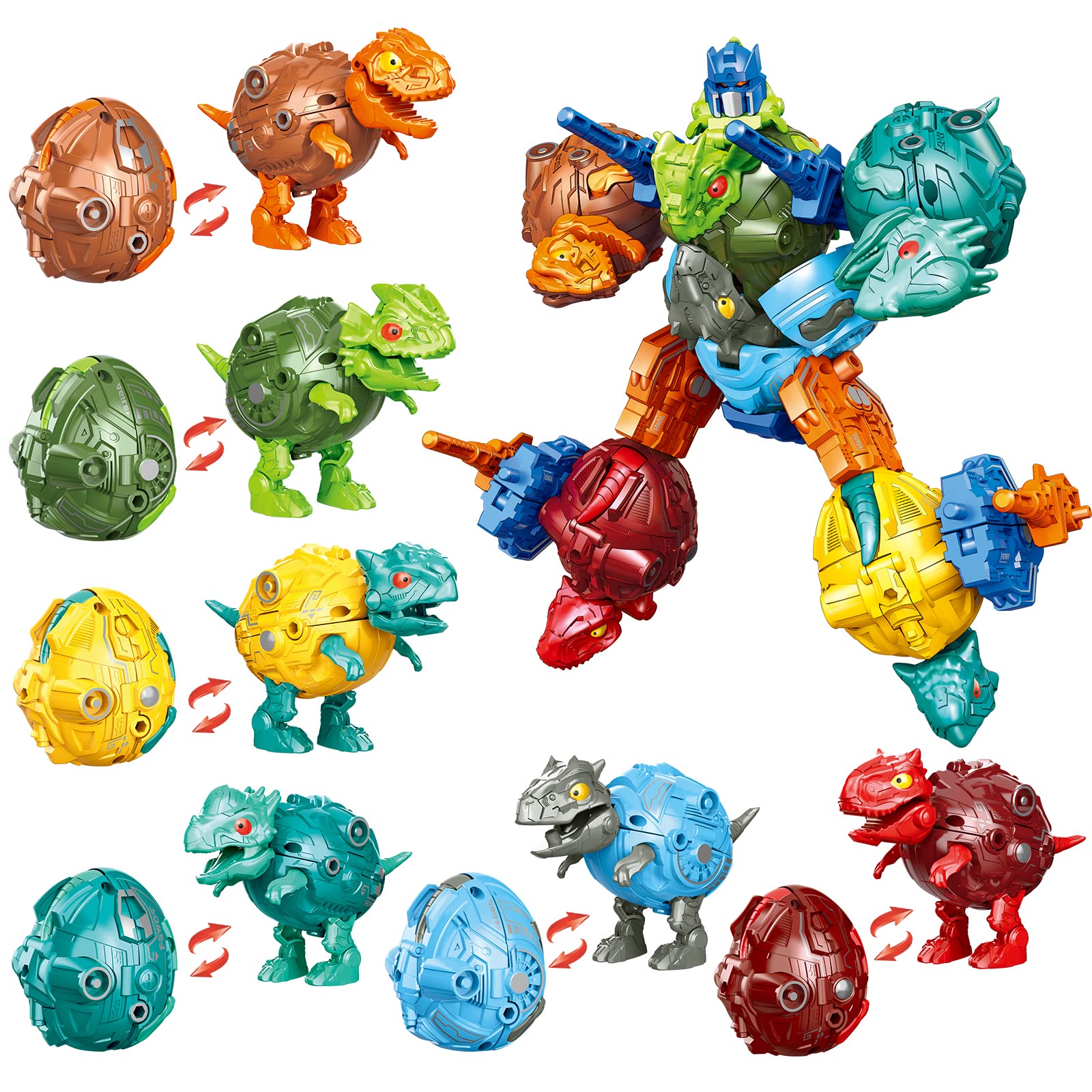 KaxiNeu 6-in-1 dinosaur eggs transform into playful robots for creative building.