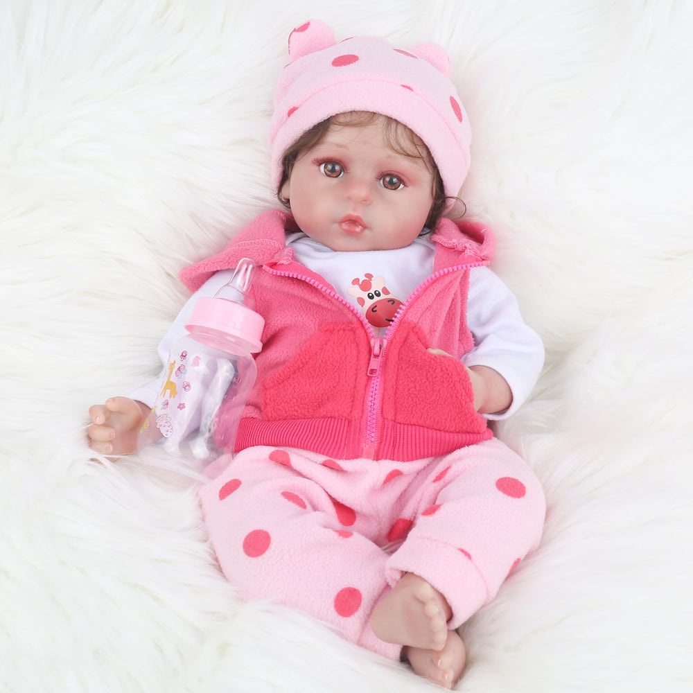 Kaydora Reborn 18-inch doll wearing soft clothing set for everyday wear