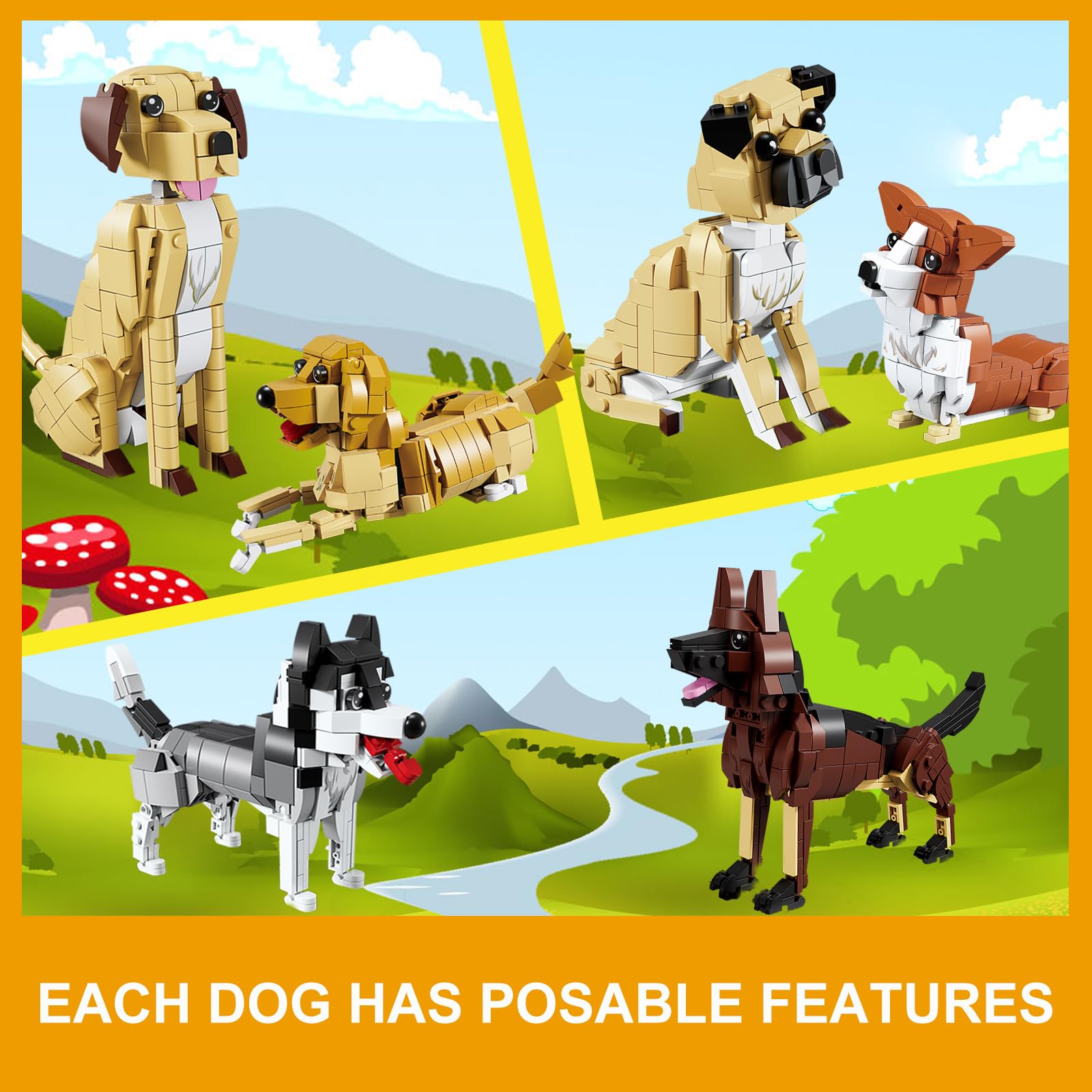 KAZI portable animal building toy shown in use for travel play.