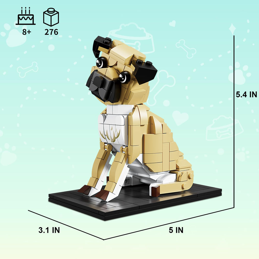KAZI seven-dog collection displayed on base for caring role-play.